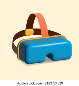 VR Glasses or virtual reality helmet. 3D illustration.