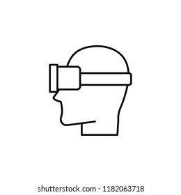vr glasses virtual reality, human icon. Element of artificial intelligence icon for mobile concept and web apps. Thin line vr glasses virtual reality, human icon on white background