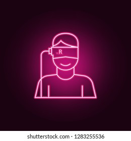 vr glasses virtual reality icon. Elements of artificial in neon style icons. Simple icon for websites, web design, mobile app, info graphics