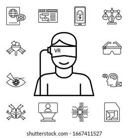 Vr glasses virtual reality icon. Detailed set of artifical icons. Premium quality graphic design. One of the collection icons for websites, web design, mobile app