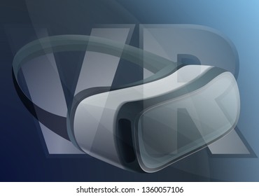 Vr goggles concept banner. Cartoon illustration of vr goggles vector concept banner for web design