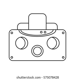 vr goggles device technology thin line
