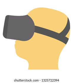 Vr goggles flat icon design 
