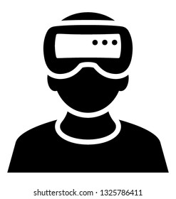 Vr goggles glyph icon design 