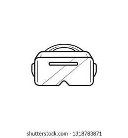 VR goggles hand drawn outline doodle icon. Virtual reality glasses headset, vr technology concept. Vector sketch illustration for print, web, mobile and infographics on white background.