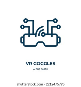 Vr Goggles Icon. Linear Vector Illustration From Ai For Earth Collection. Outline Vr Goggles Icon Vector. Thin Line Symbol For Use On Web And Mobile Apps, Logo, Print Media.