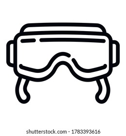 Icono de gafas Vr. Esquema vr gafas icono vectorial para diseño web aislado en fondo blanco