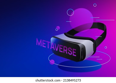 VR Goggles Purple Concept. Metaverse. Vector illustration