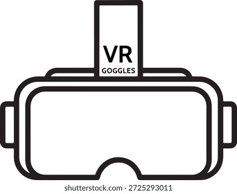 Vr óculos silhueta ícone vetor realidade virtual headset mínimo linha arte geométrica digital dispositivo logotipo símbolo ilustração