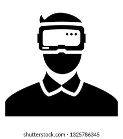 Vr goggles solid icon design 