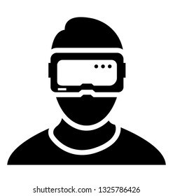 Vr goggles solid icon design 