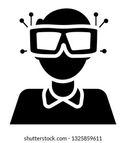 Vr goggles solid icon design 