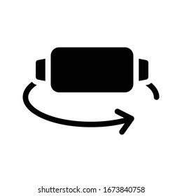 VR goggles vector glyph flat icon 