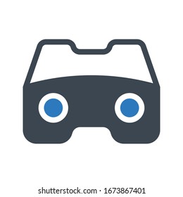 Icono de color de glifo vectorial VR goggys view 