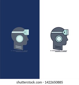 VR, googles, headset, reality, virtual Flat Color Icon Vector