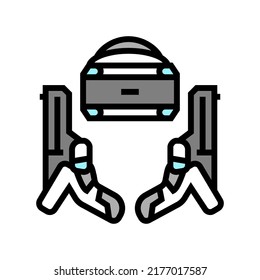 vr conjunto de armas de color vector de icono. signo de conjunto de armas vr. ilustración de símbolo aislado