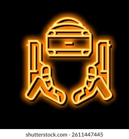 vr gun set neon light sign vector. vr gun set illustration