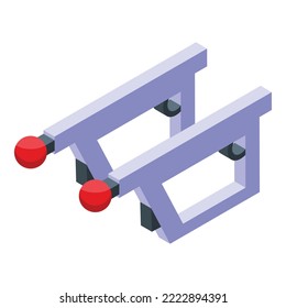 Vr handles icon isometric vector. Virtual ai. Education tour