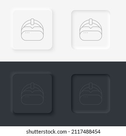 Vr, hat icon - Vector. Artificial intelligence neumorphic style vector icon