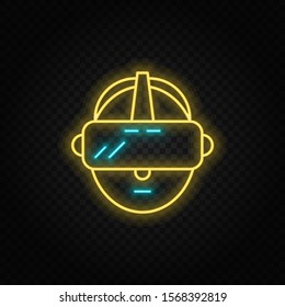 vr, hat, man paper style, icon. Paper style vector icon,