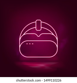 Vr, hat neon icon - vector. Artificial intelligence.