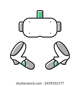 vector de icono de color de auriculares vr. signo de auriculares vr. ilustración de símbolo aislado