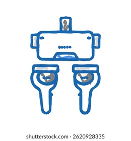 vr headset doodle icon sketch vector. vr headset sign. isolated symbol illustration