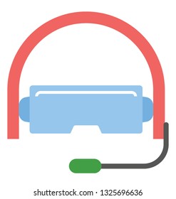 Vr headset flat icon design 