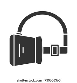 VR headset glyph icon. Silhouette symbol. Virtual reality glasses. Negative space. Vector isolated illustration