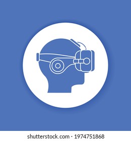 VR Headset glyph icon. Virtual reality experience. Innovative digital device. Pictogram for web page, mobile app, promo. UI UX GUI design element.