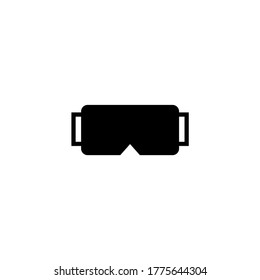 VR headset googles. Virtual reality icon in black flat glyph, filled style isolated on white background