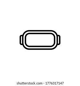 VR headset googles. Virtual reality icon  in black line style icon, style isolated on white background