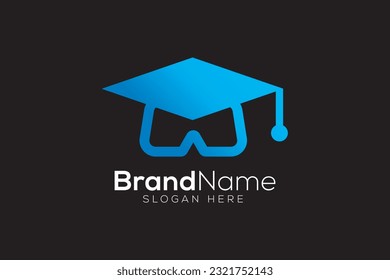 VR headset grad logo design template