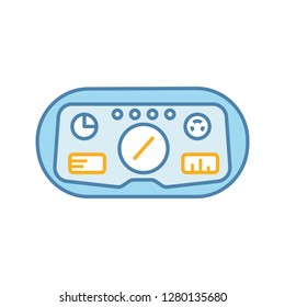 VR headset HUD color icon. Head-up display. Game player visual interface. Virtual reality mask, glasses. Isolated vector illustration