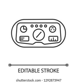 VR headset HUD linear icon. Head-up display. Thin line illustration. Game player visual interface. Virtual reality mask, glasses. Contour symbol. Vector isolated outline drawing. Editable stroke