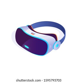 Vr headset icon 3D isometric on white background,  virtual reality glasses, vr headset icon. Vector illustration