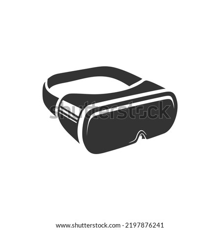 VR Headset Icon. 3D Style Virtual Reality Device. Vector