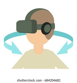 Vr headset icon, cartoon style