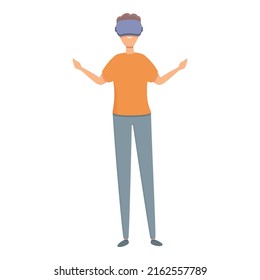Vr headset icon cartoon vector. Online video. Walk gallery