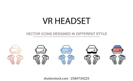 Vr Headset icon design with white background stock illustration