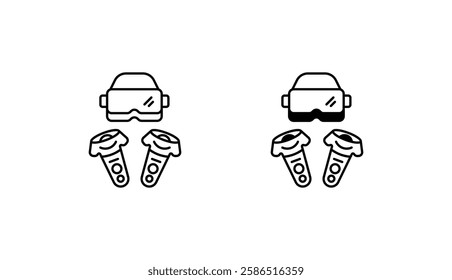 Vr Headset icon design with white background stock illustration
