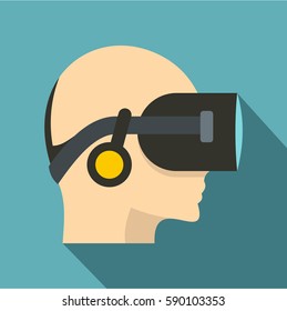 VR headset icon. Flat illustration of vr headset vector icon for web