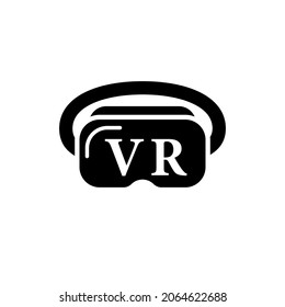 VR-Headset-Symbol im flachen Stil auf weißem Hintergrund. Stock-Vektorsymbol