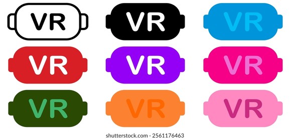 VR headset icon. Icon of a VR glasses, Virtual reality headset vector