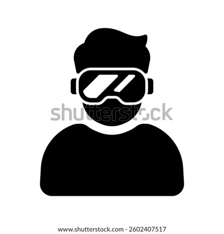 VR Headset Icon isolated on white background.
