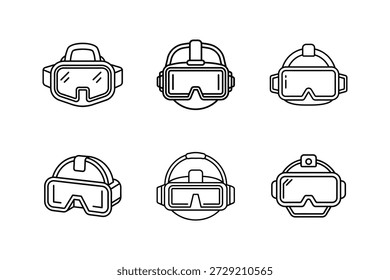 ilustração vr headset icon line art vetor
