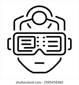 Vr headset icon in linear style 
