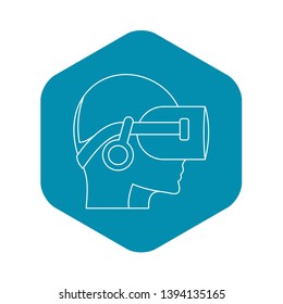 Vr headset icon. Outline illustration of vr headset vector icon for web