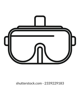 Vr headset icon outline vector. Game mask. Head video