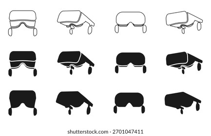 ícone do headset vr conjunto ilustração vetorial isolado no fundo branco.